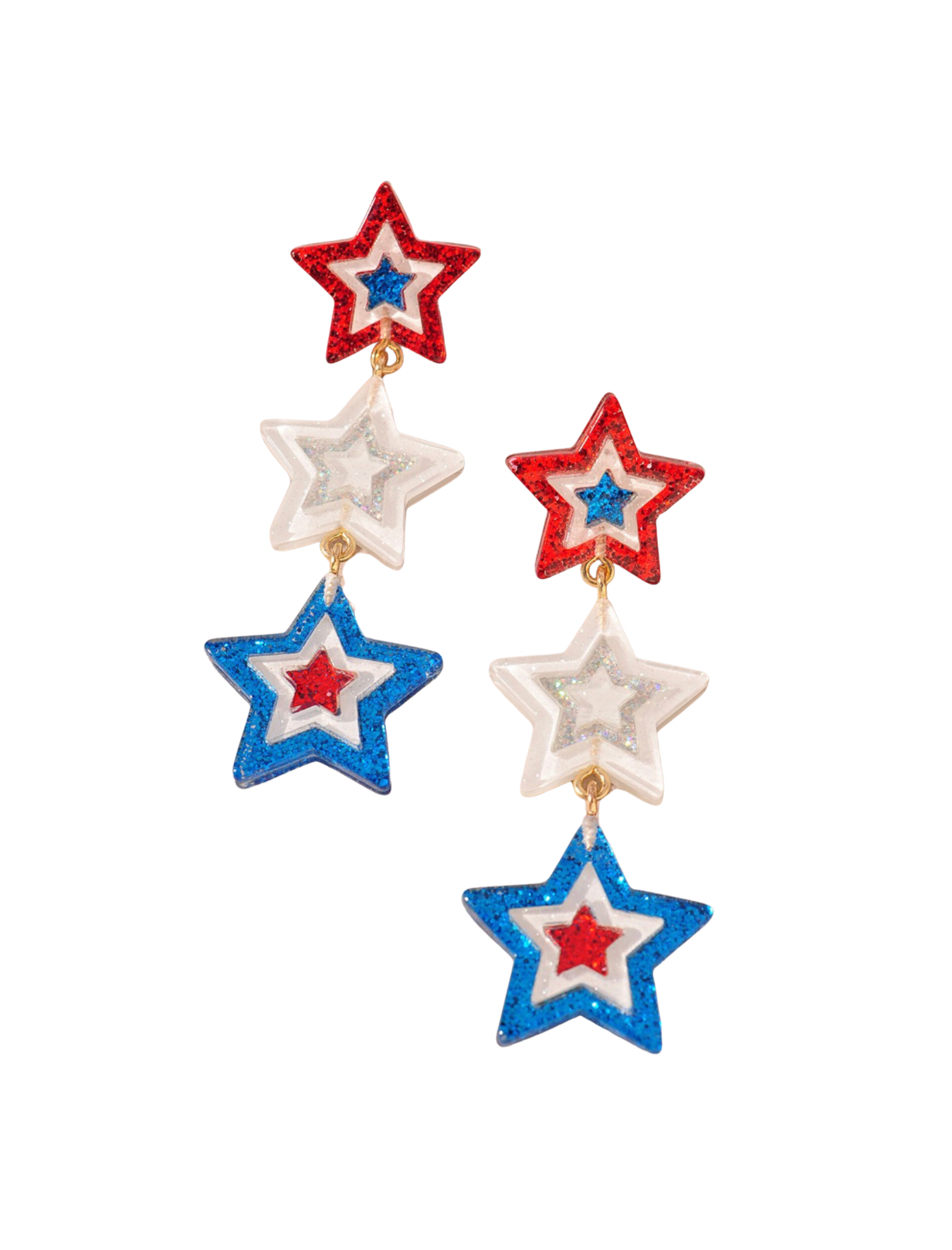 Triple Star 2.75” Dangle Earrings