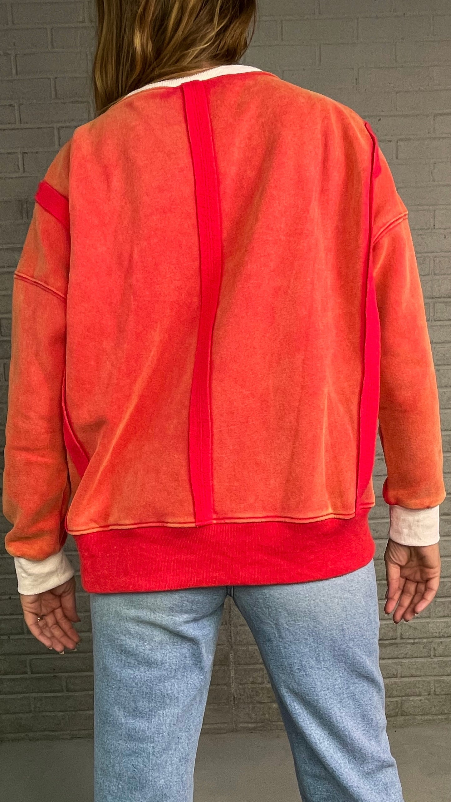 Vintage Washed Red Pullover