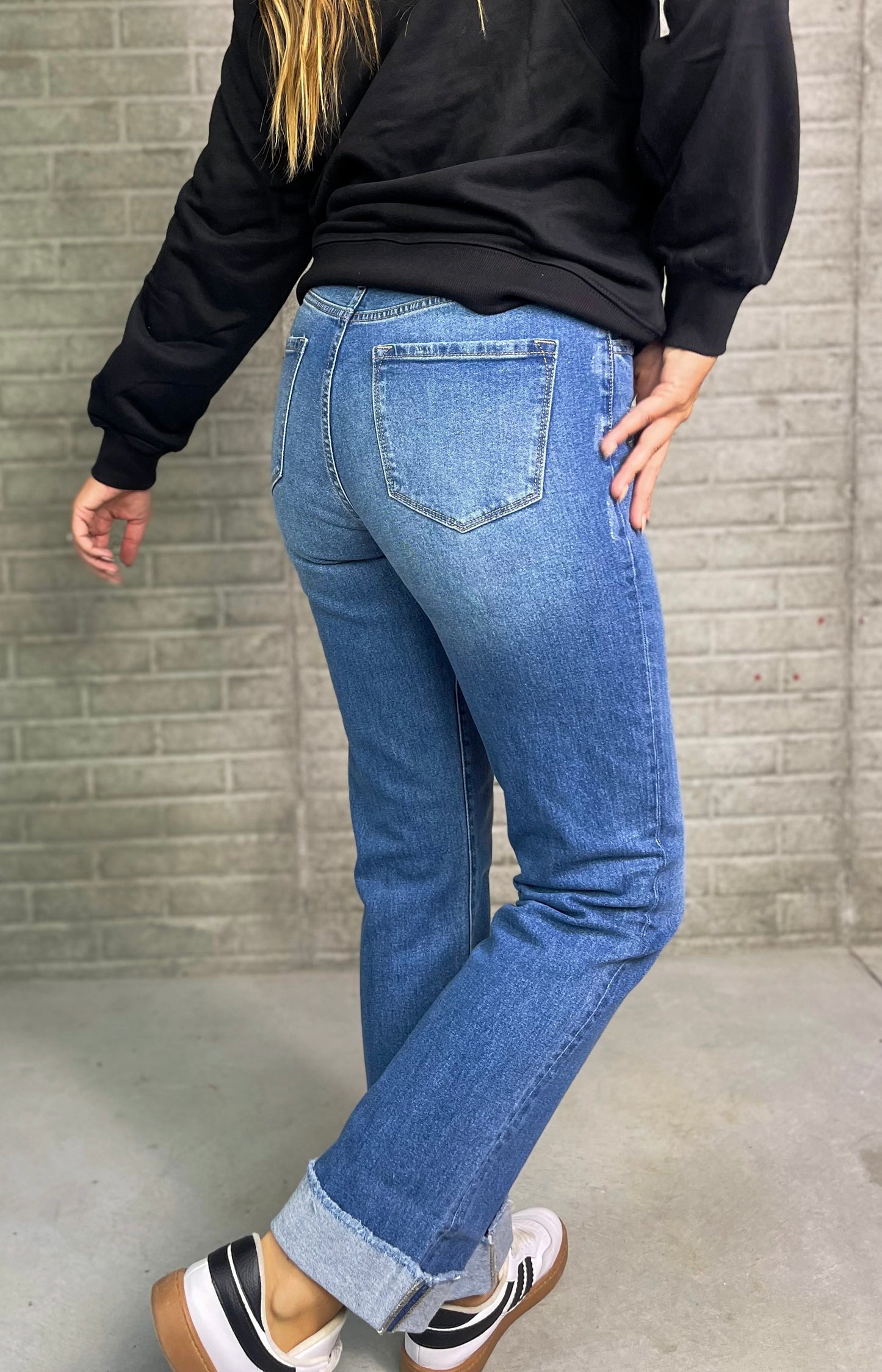 Medium Wash Straight Leg Denim