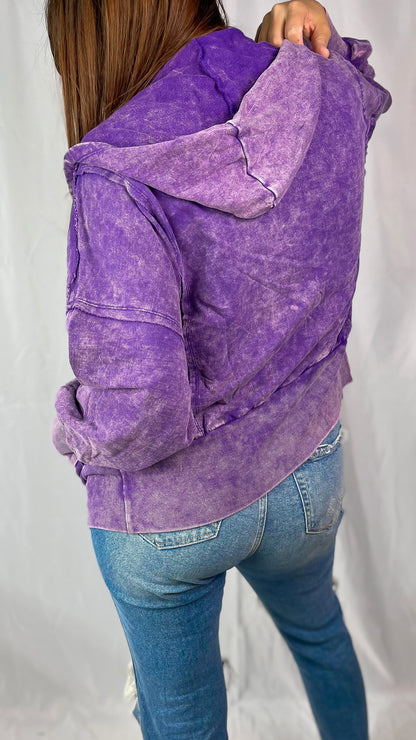 Slow Mornings Purple Acid Wash Jacket