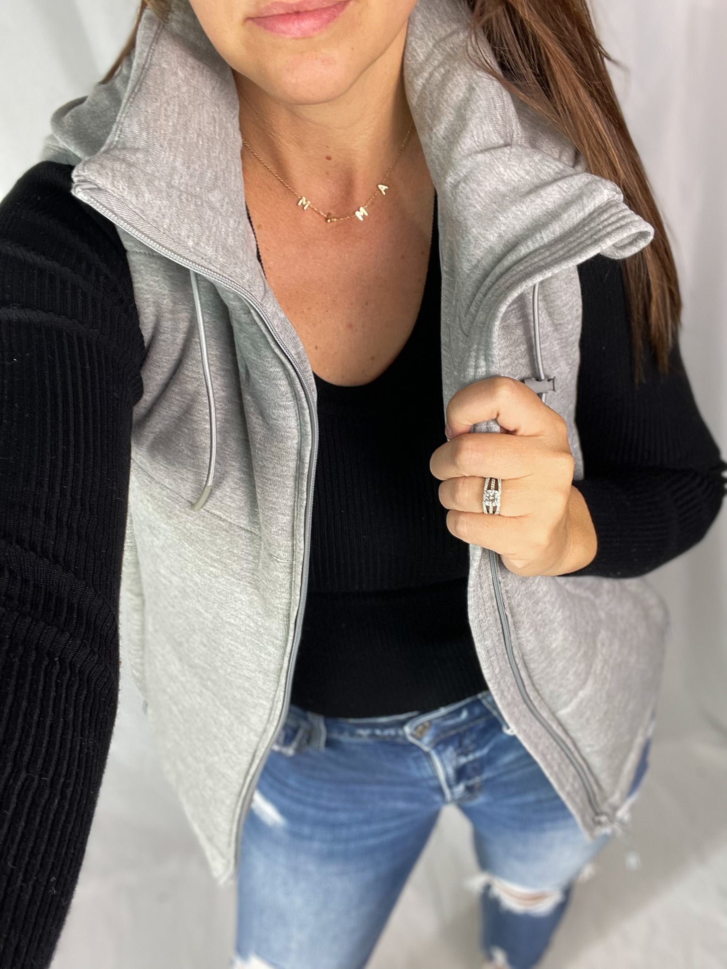 Nothing To Change Heater Grey Hooded Vest
