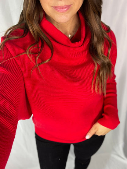Timeless Tales Red Dolman Sweater