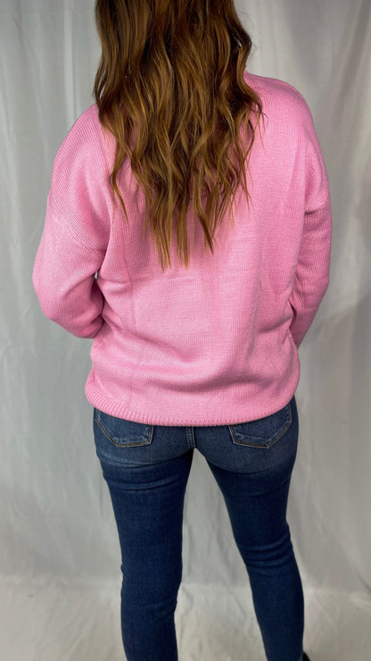 Babe Script Pink Sweater