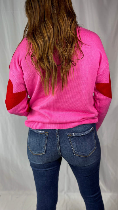 Love You Forever Pink Heart Sweater