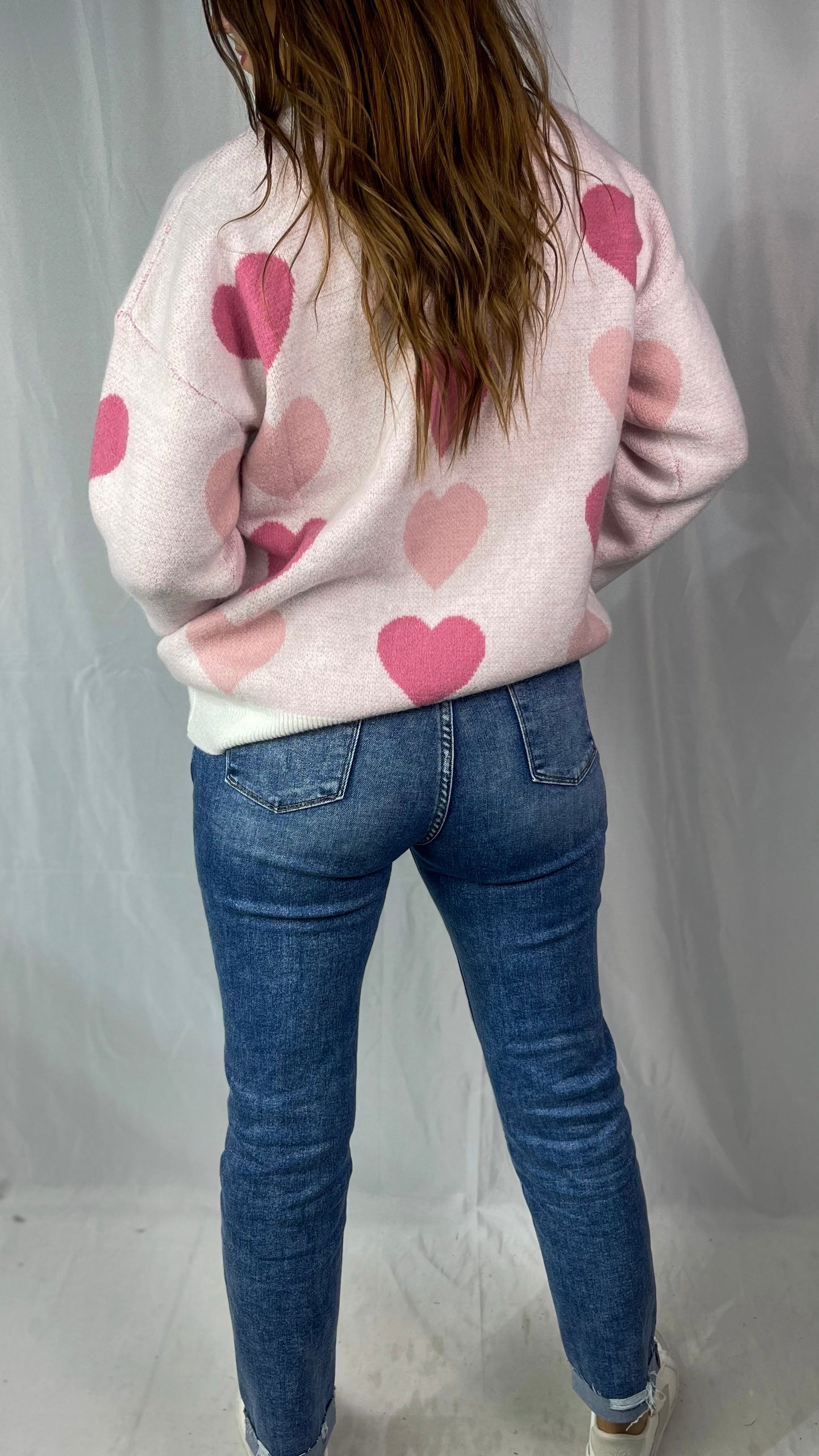 That Loving Feeling Pink Heart Sweater