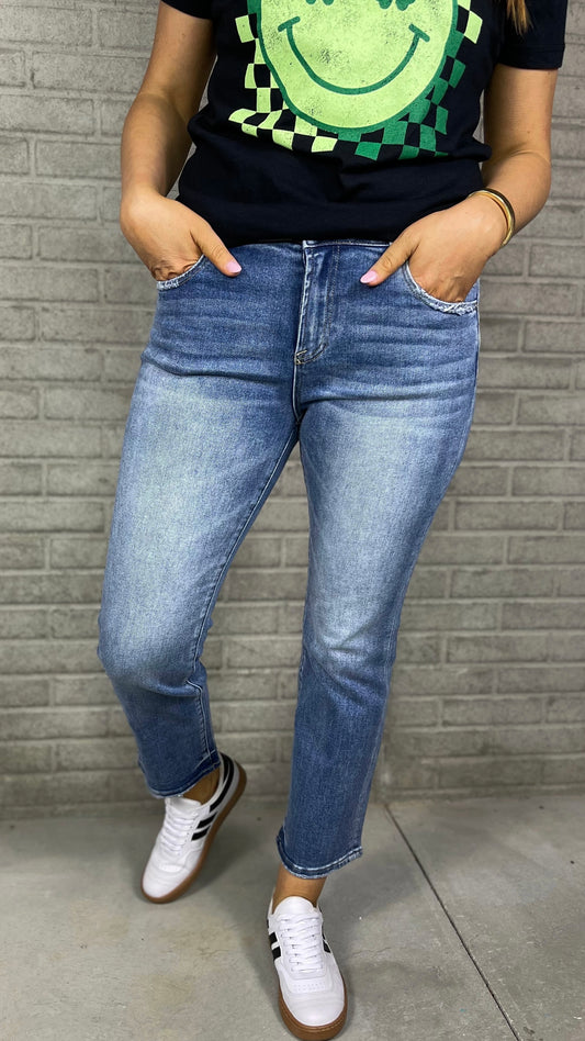 Grace Medium Wash Straight Leg Jeans