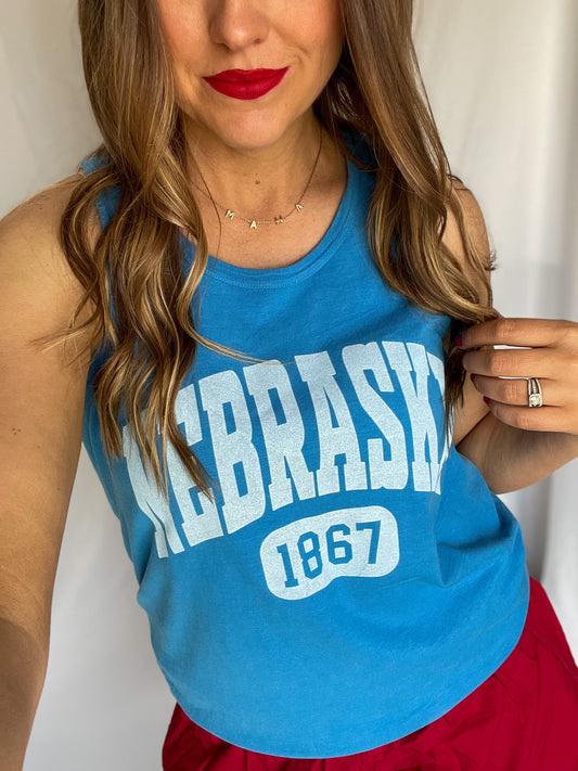 Nebraska 1867 Blue Tank