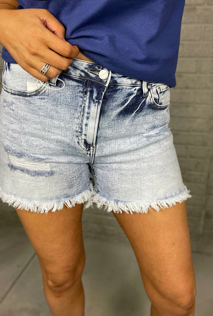 My Favorite Acid Wash Denim Shorts