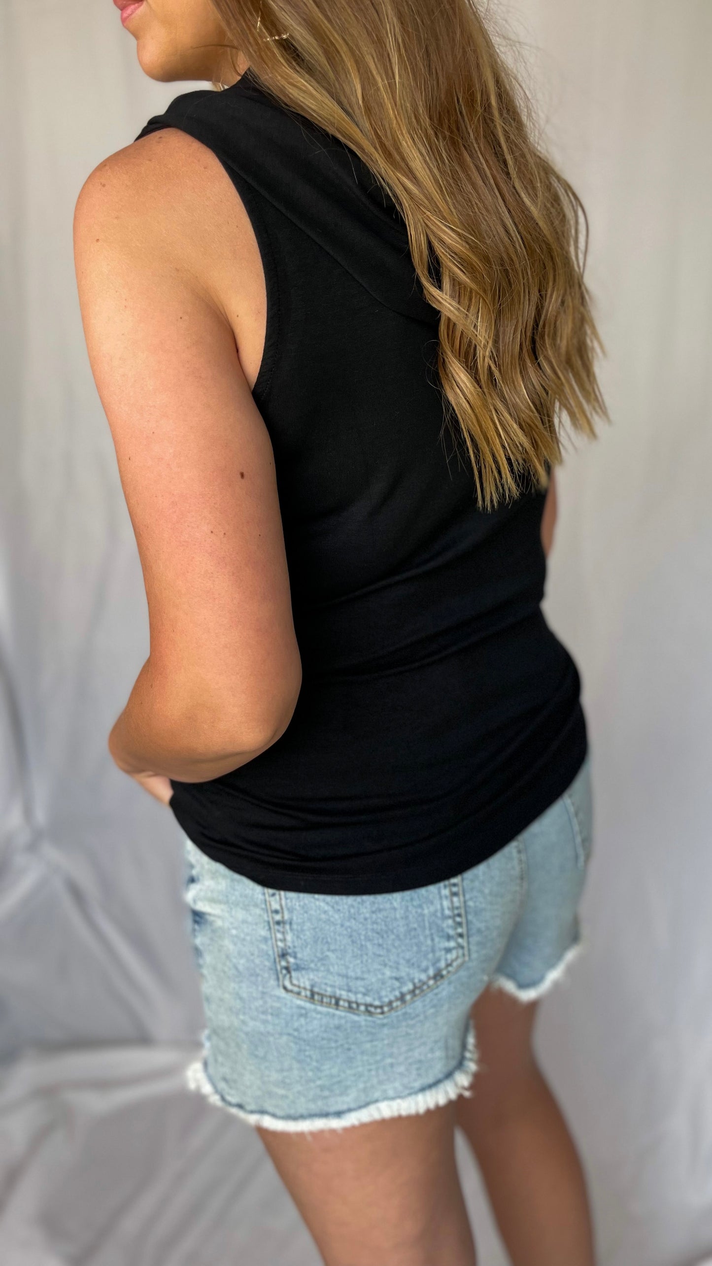 Adorably Yours Black Henley Top