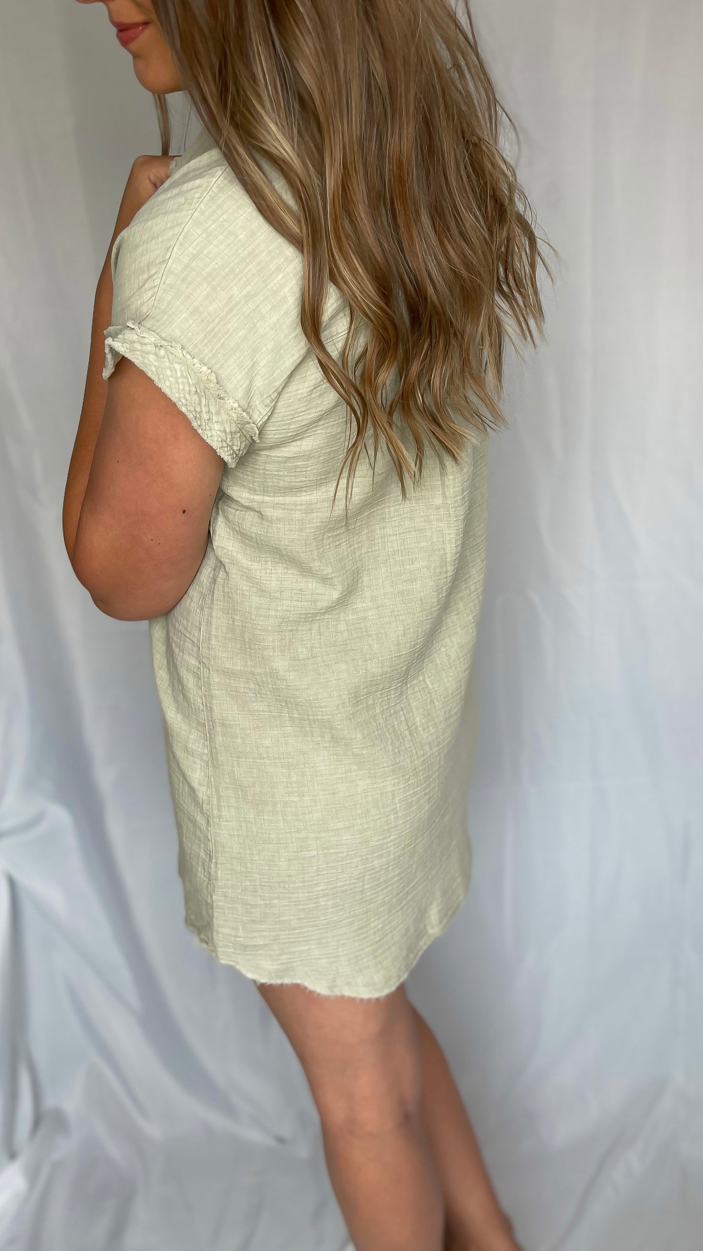 Let's Run Away Olive Button Down Dress