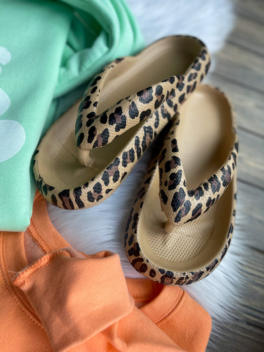 Leopard Flip Flops