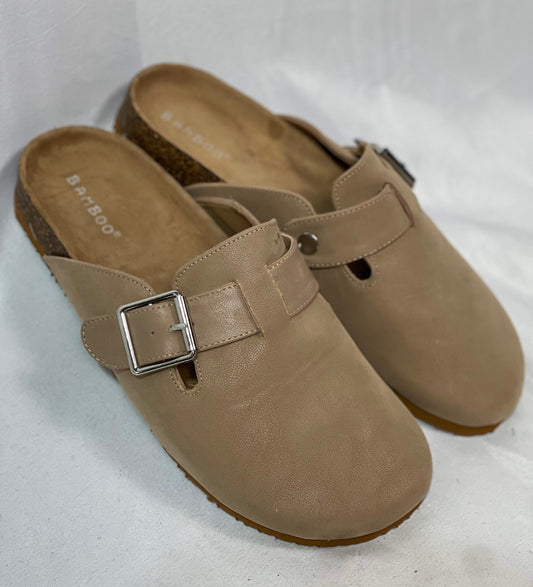 Taupe Clog Slip Ons