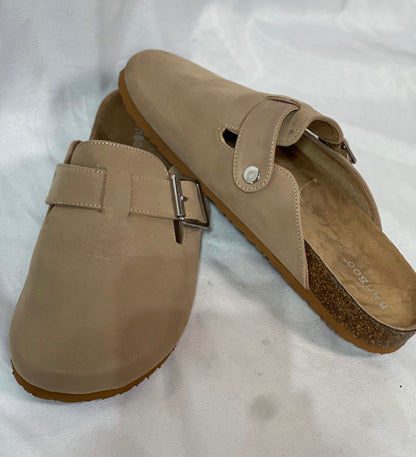 Taupe Clog Slip Ons