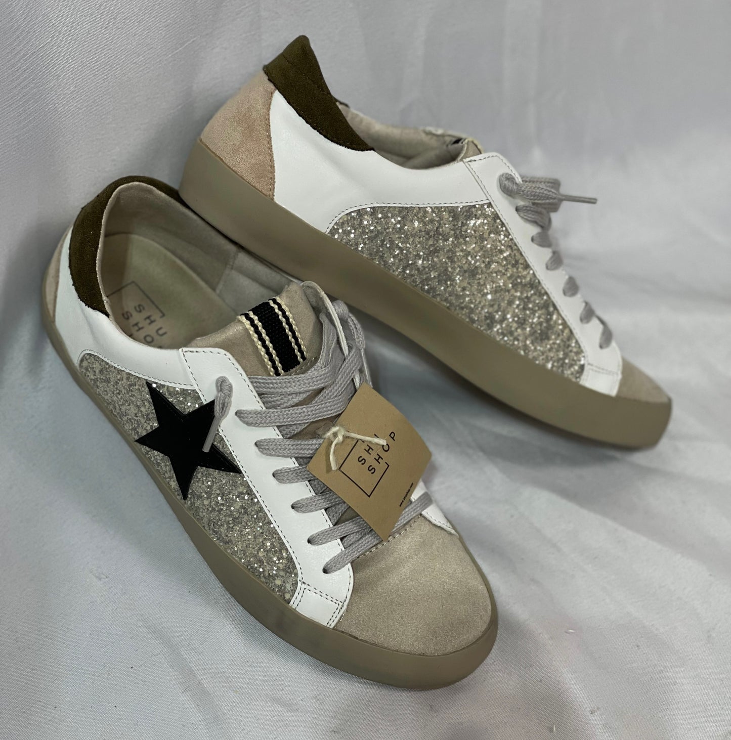 The Paula Silver Glitter Sneaker