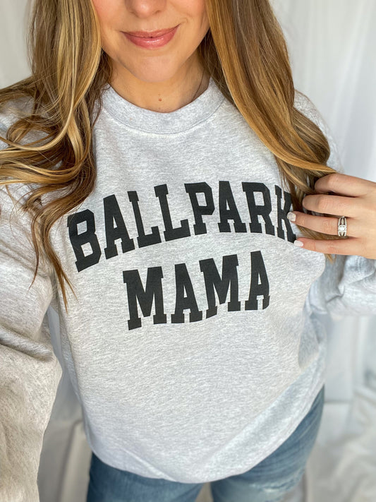 Ballpark Mama Ash Crewneck