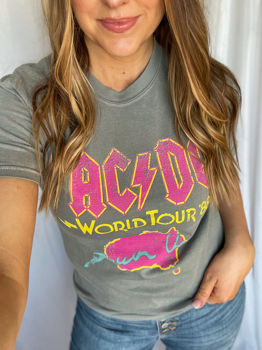 ACDC World Tour Grey Tee