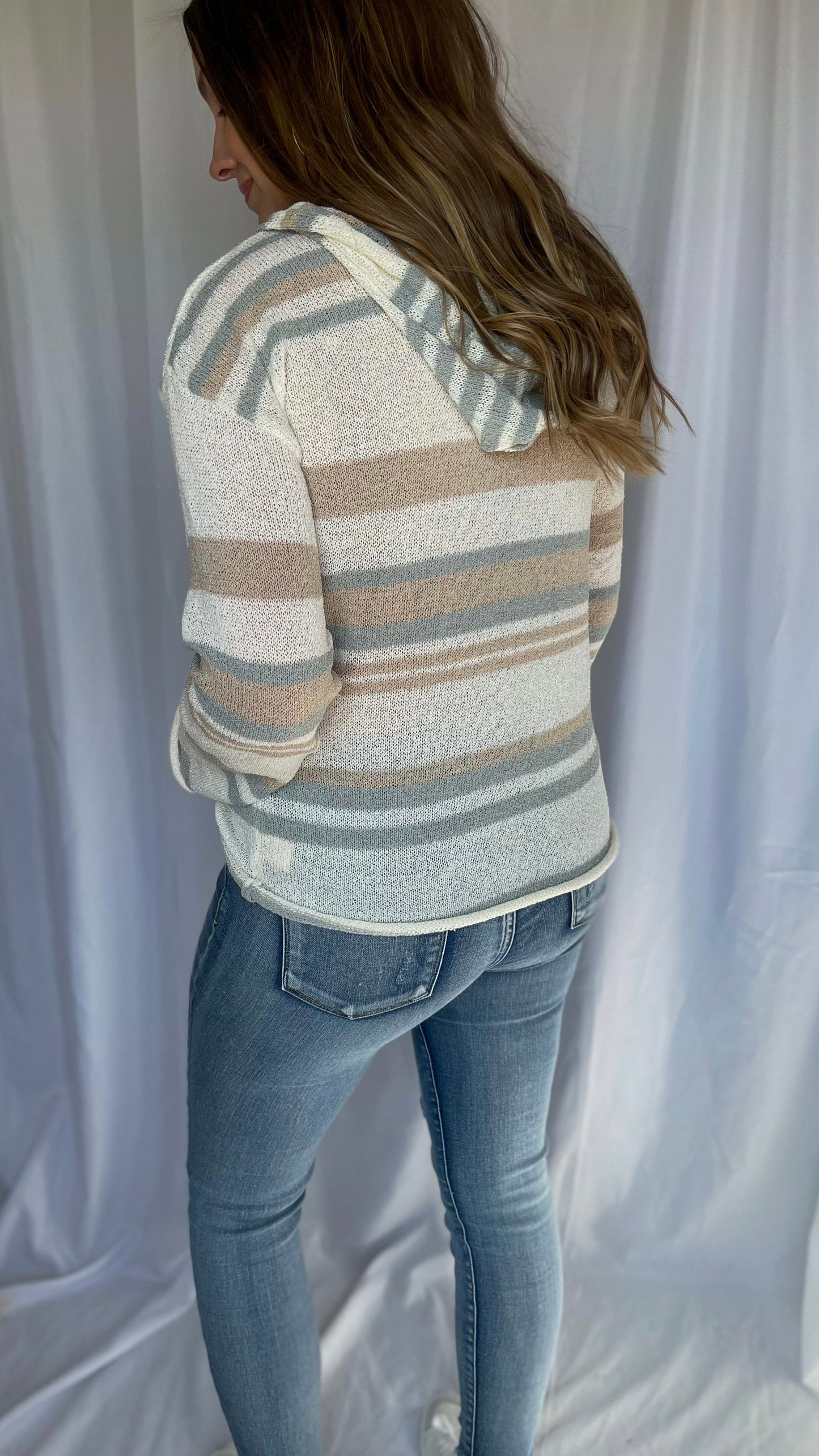 Driftwood Mint/Oatmeal Stripe Hoodie