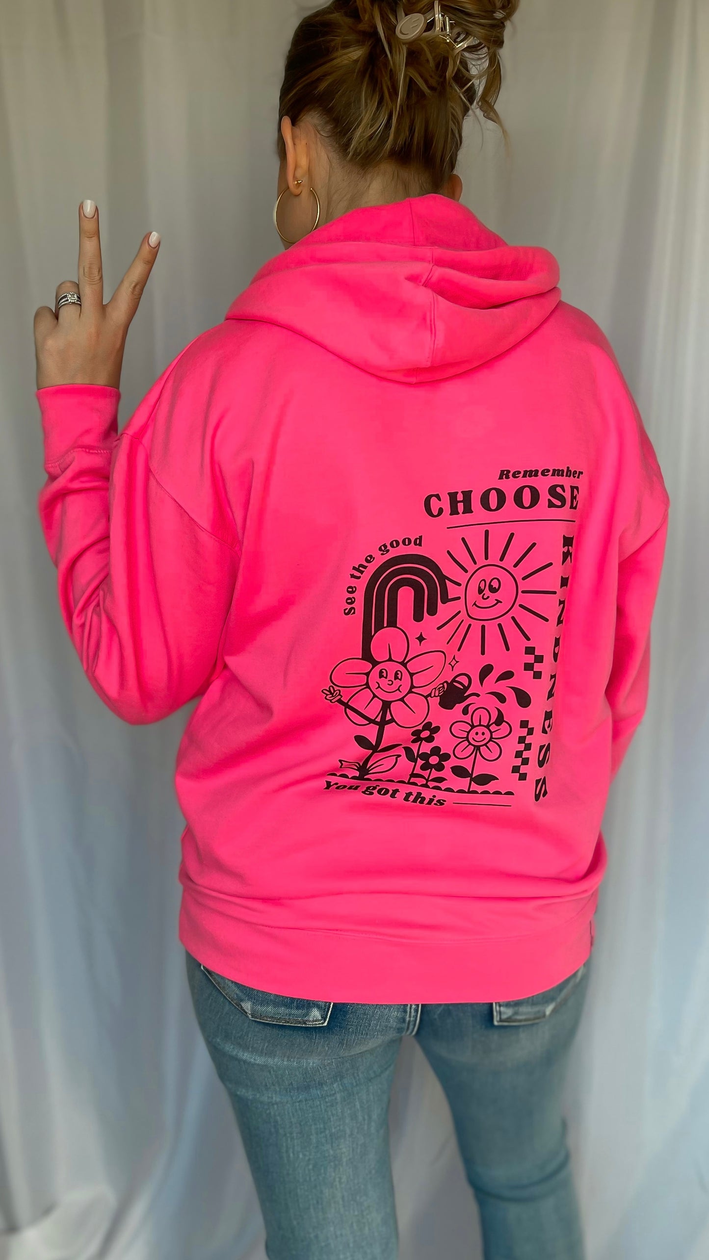 Choose Kindness Hot Pink Hoodie