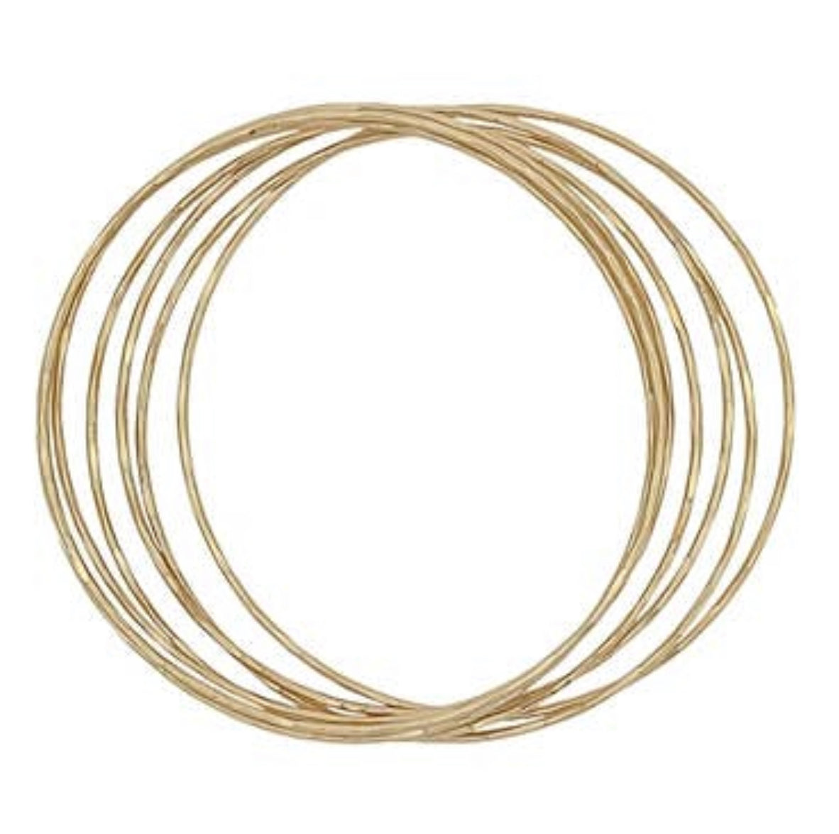 Gold Thin Set of 7 Bangle Bracelets