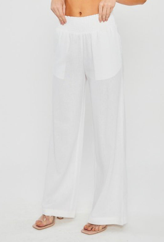 Woven Long Pants-White