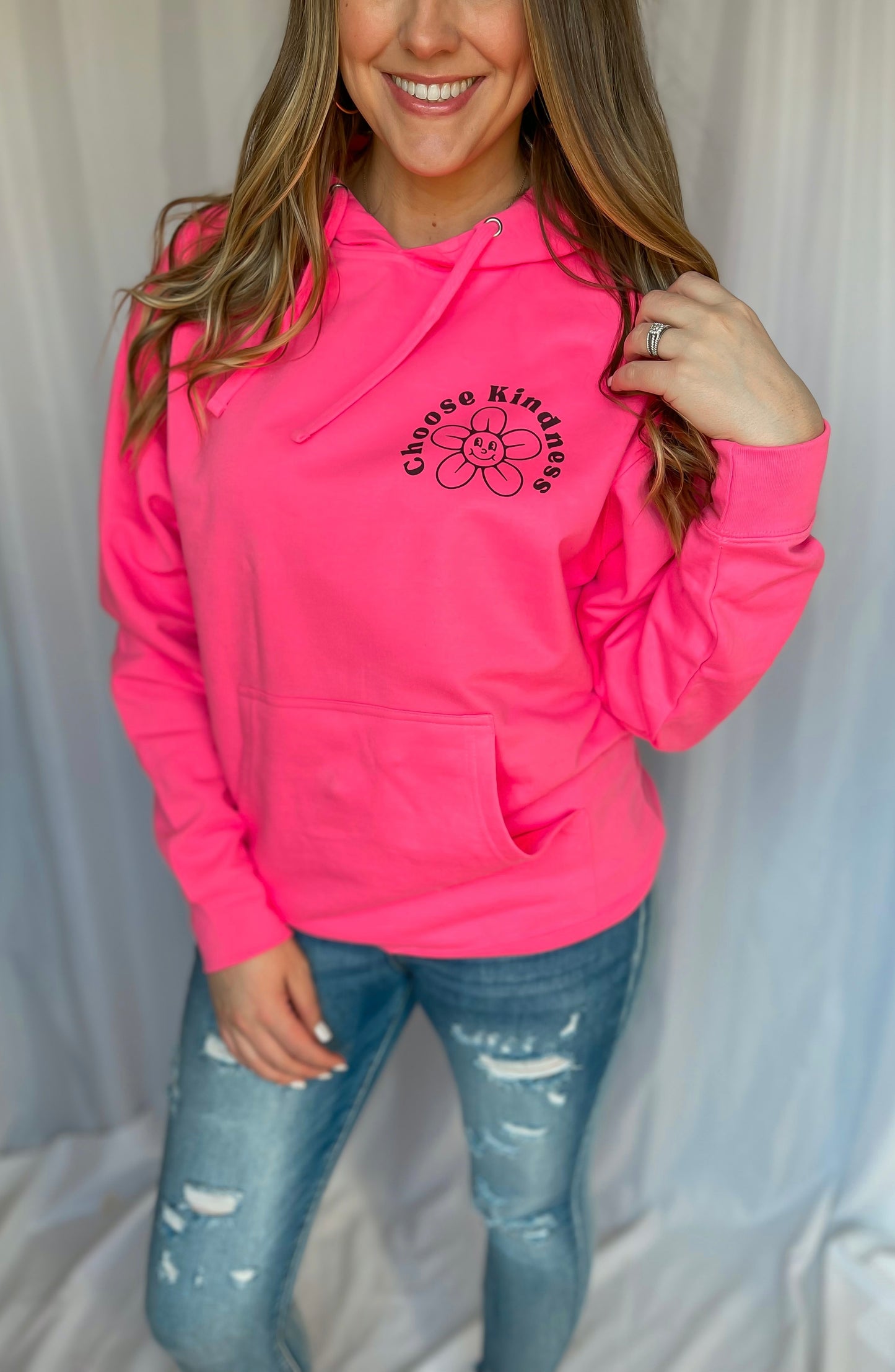 Choose Kindness Hot Pink Hoodie